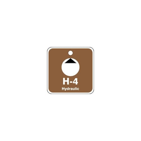 Accuform Energy Source ID Tag, H-4 HYDRAULIC, 2.5in x 2.5in, Plastic, 5PK TDK504VPM